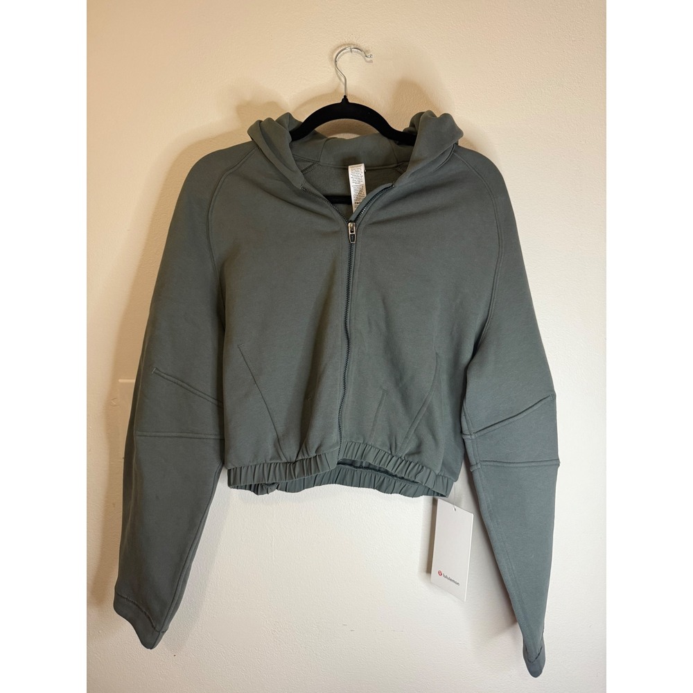 Lululemon‎ Loungeful Relaxed Full Zip Crop Hoodie Palm Deco Size M NWT $128 MSRP
